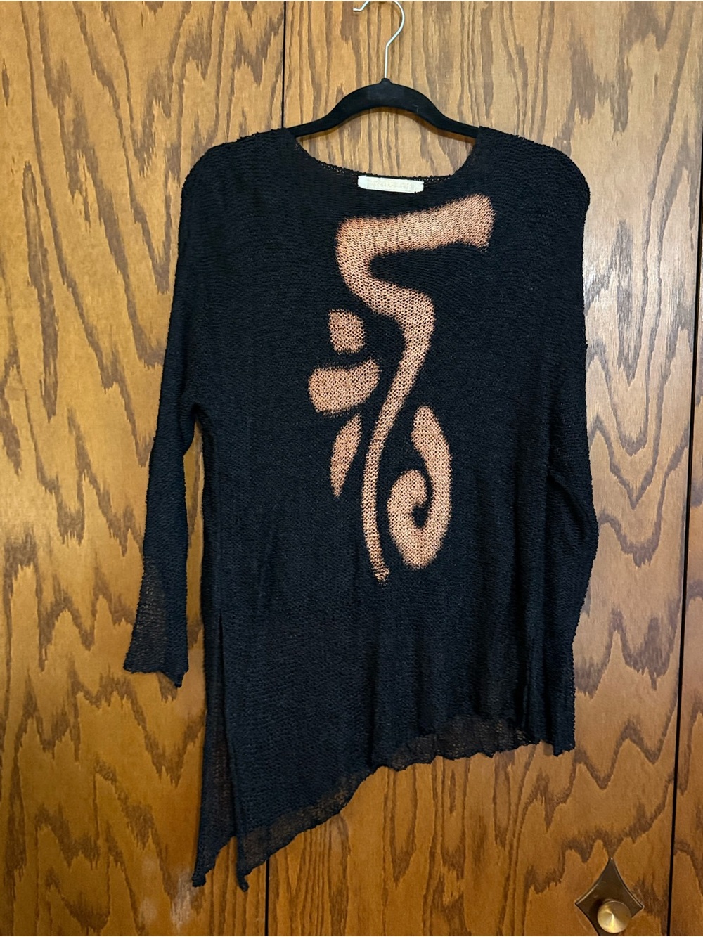 Younger Knits Rebekah Younger Vintage Art Knit Top Skirt Set Black sz est 4-6